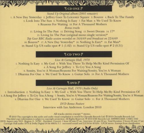 Jethro Tull Stand Up 3-disc CD/DVD Set UK TUL3DST516022