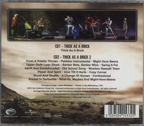 Jethro Tull Thick As A Brick - Live In Iceland 2 CD album set (Double CD) UK TUL2CTH870536