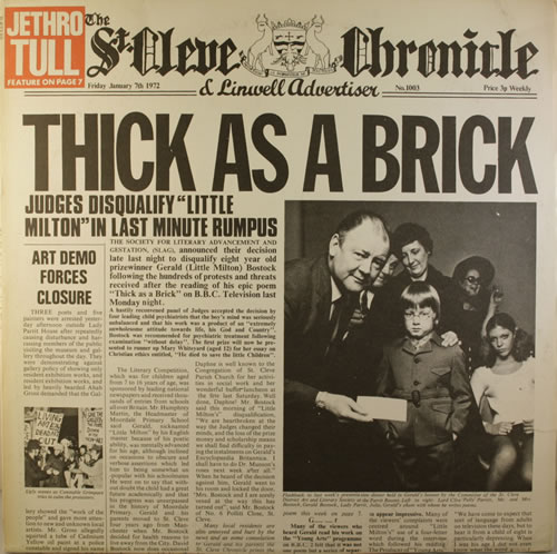 Jethro Tull Thick As A Brick vinyl LP album (LP record) Japanese TULLPTH552541