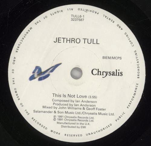 Jethro Tull This Is Not Love 7" vinyl single (7 inch record / 45) UK TUL07TH50778
