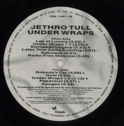 Jethro Tull Under Wraps - EX vinyl LP album (LP record) UK TULLPUN172627