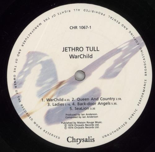 Jethro Tull War Child vinyl LP album (LP record) UK TULLPWA859676