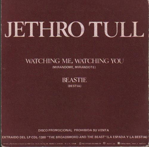Jethro Tull Watching Me Watching You 7" vinyl single (7 inch record / 45) Spanish TUL07WA127807