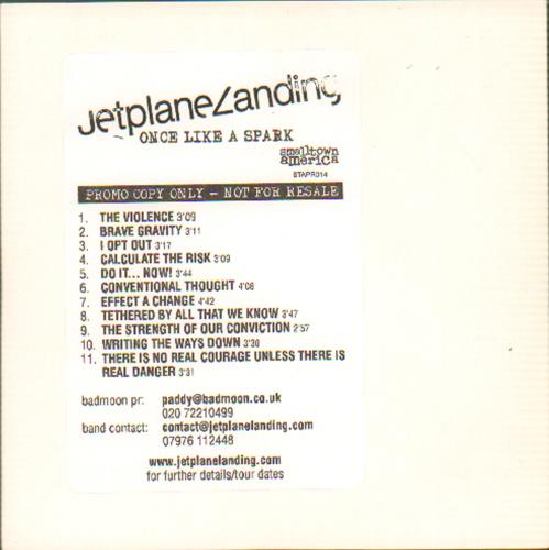 Jetplane Landing Once Like A Spark - Promo Bundle CD-R acetate UK JEPCRON658231