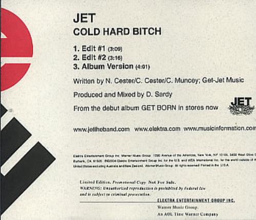 Jet Cold Hard Bitch CD single (CD5 / 5") US J/TC5CO297591