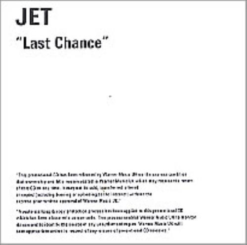Jet Last Chance CD-R acetate UK J/TCRLA261114