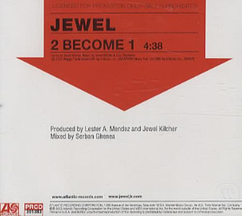 Jewel 2 Become 1 CD single (CD5 / 5") US JEWC5BE278606