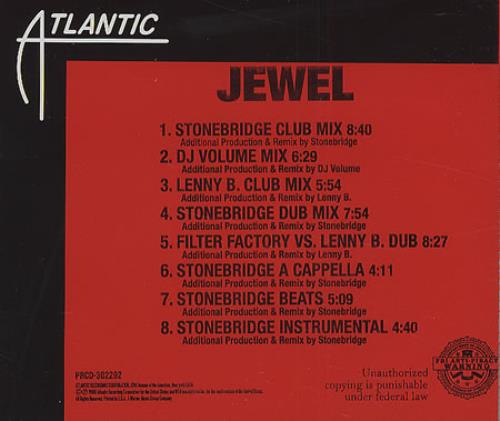 Jewel Only One Too CD single (CD5 / 5") US JEWC5ON410036