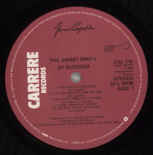 Jim Capaldi The Sweet Smell Of Success vinyl LP album (LP record) UK JCPLPTH454522