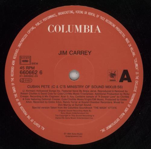 Jim Carrey Cuban Pete - Promo Sticker 12" vinyl single (12 inch record / Maxi-single) UK J-C12CU869054