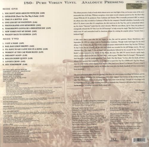 Jim Croce His Greatest Recordings - DCC - Sealed vinyl LP album (LP record) US JCRLPHI399138