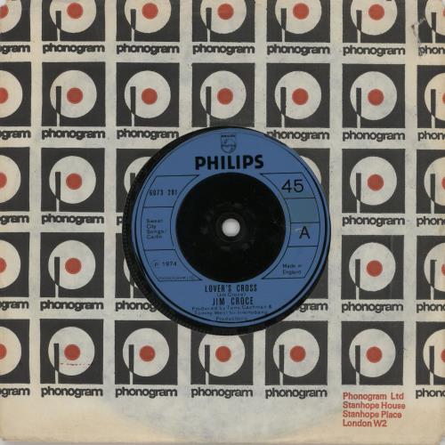 Jim Croce Lover's Cross 7" vinyl single (7 inch record / 45) UK JCR07LO754447