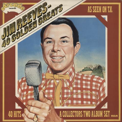 Jim Reeves 40 Golden Greats 2-LP vinyl record set (Double LP Album) UK JB12LGO561929