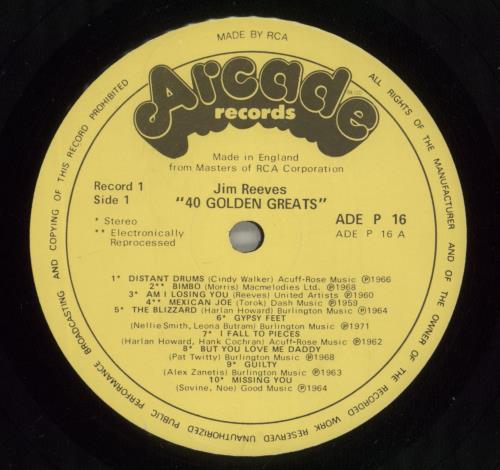 Jim Reeves 40 Golden Greats 2-LP vinyl record set (Double LP Album) UK JB12LGO561929