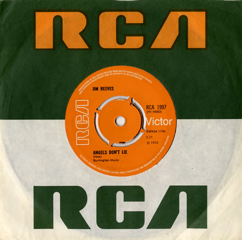 Jim Reeves Angels Don't Lie 7" vinyl single (7 inch record / 45) UK JB107AN558406