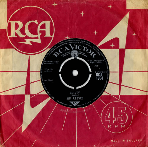 Jim Reeves Guilty 7" vinyl single (7 inch record / 45) UK JB107GU558404
