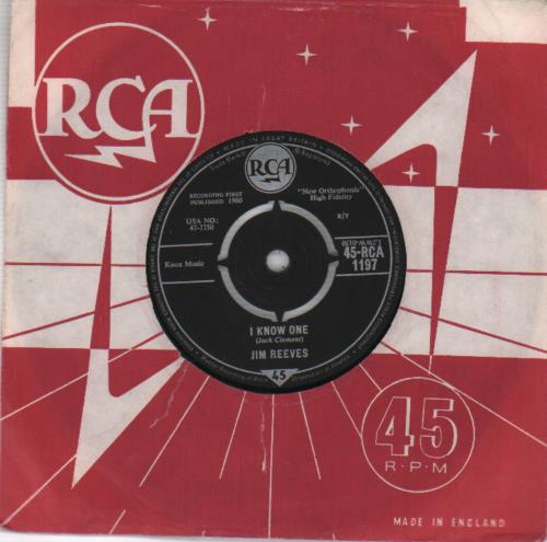 Jim Reeves I Know One 7" vinyl single (7 inch record / 45) UK JB107IK654079