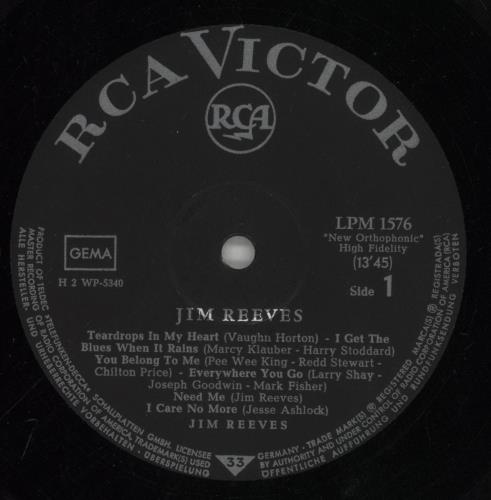 Jim Reeves Jim Reeves vinyl LP album (LP record) German JB1LPJI863574