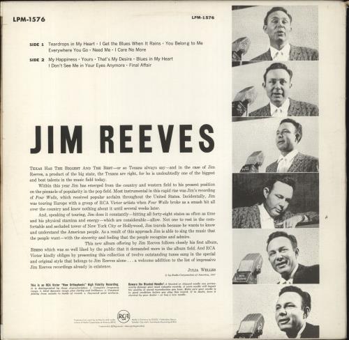 Jim Reeves Jim Reeves vinyl LP album (LP record) German JB1LPJI863574
