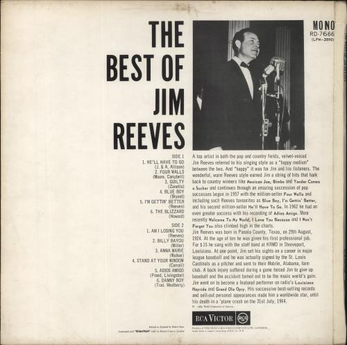 Jim Reeves The Best Of Jim Reeves vinyl LP album (LP record) UK JB1LPTH684084