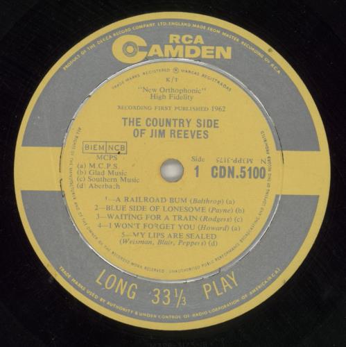 Jim Reeves The Country Side Of Jim Reeves vinyl LP album (LP record) UK JB1LPTH385435