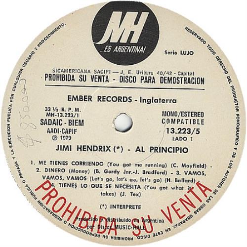 Jimi Hendrix Al Principio vinyl LP album (LP record) Argentinean HENLPAL408131