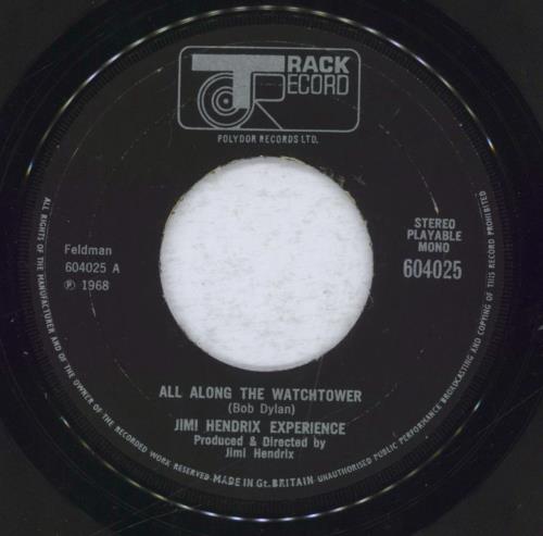 Jimi Hendrix All Along The Watchtower - Wide 7" vinyl single (7 inch record / 45) UK HEN07AL255793
