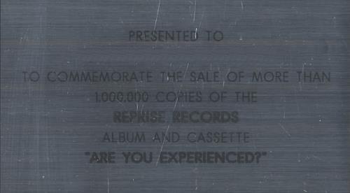 Jimi Hendrix Are You Experienced? award disc US HENAWAR431256