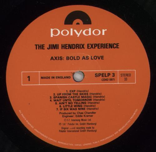 Jimi Hendrix Axis: Bold As Love vinyl LP album (LP record) UK HENLPAX230295