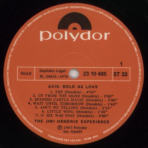Jimi Hendrix Axis: Bold As Love vinyl LP album (LP record) Spanish HENLPAX873177