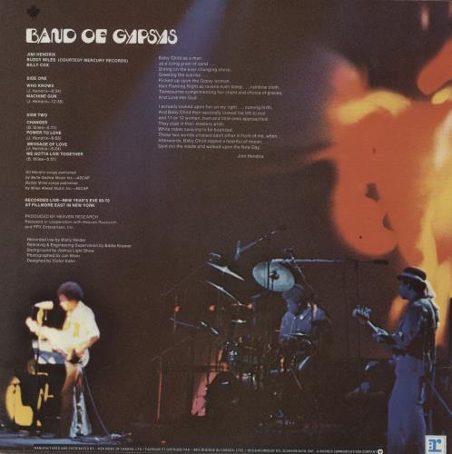 Jimi Hendrix Band Of Gypsys vinyl LP album (LP record) Canadian HENLPBA835544