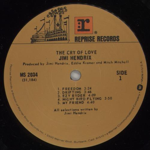 Jimi Hendrix Cry Of Love vinyl LP album (LP record) US HENLPCR691934