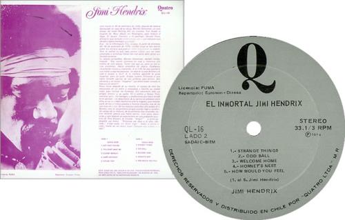 Jimi Hendrix El Immortal vinyl LP album (LP record) Chile HENLPEL421405