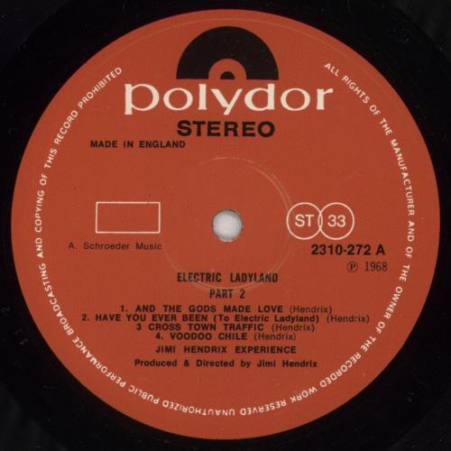 Jimi Hendrix Electric Ladyland Part 2 vinyl LP album (LP record) UK HENLPEL61973