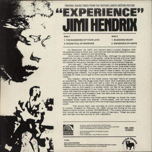 Jimi Hendrix Experience vinyl LP album (LP record) UK HENLPEX242226