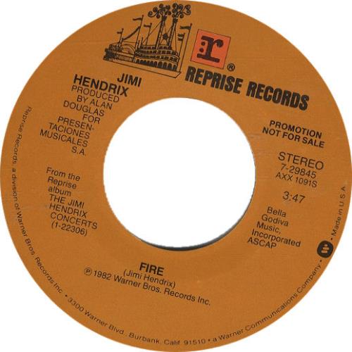 Jimi Hendrix Fire 7" vinyl single (7 inch record / 45) US HEN07FI181740