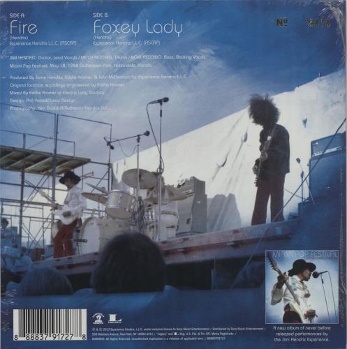 Jimi Hendrix Fire/Foxey Lady (Miami Pop Festival) - Record Store Day 7" vinyl single (7 inch record / 45) US HEN07FI668568