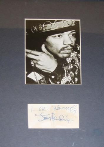 Jimi Hendrix Framed And Mounted Autograph memorabilia US HENMMFR392275