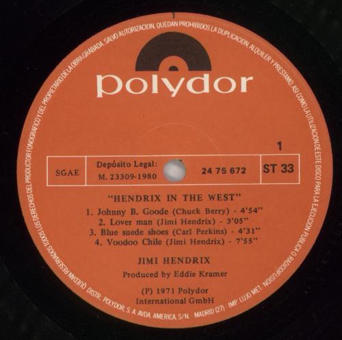 Jimi Hendrix Hendrix In The West vinyl LP album (LP record) Spanish HENLPHE873174