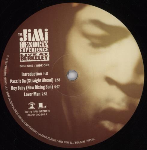Jimi Hendrix Live At Berkeley 2-LP vinyl record set (Double LP Album) UK HEN2LLI831379