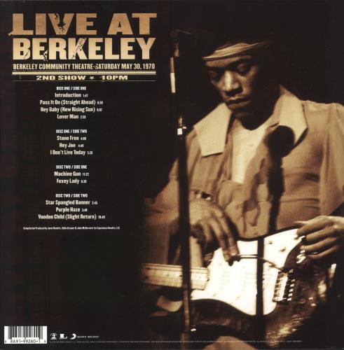 Jimi Hendrix Live At Berkeley 2-LP vinyl record set (Double LP Album) UK HEN2LLI831379