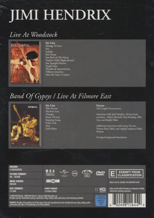 Jimi Hendrix Live At Woodstock / Band Of Gypsys Live At Filmore East DVD UK HENDDLI265994