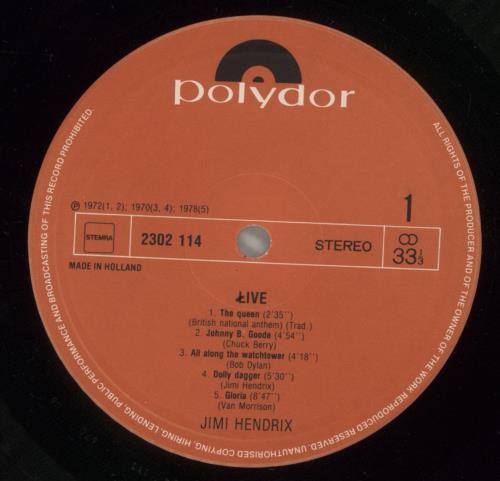 Jimi Hendrix Live vinyl LP album (LP record) Dutch HENLPLI229727