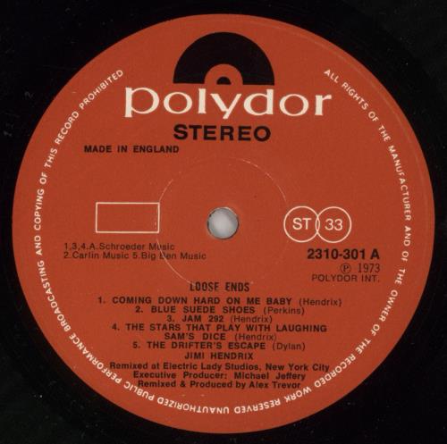 Jimi Hendrix Loose Ends vinyl LP album (LP record) UK HENLPLO70677
