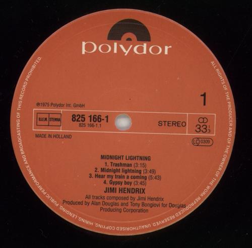 Jimi Hendrix Midnight Lightning - EX vinyl LP album (LP record) Dutch HENLPMI230308
