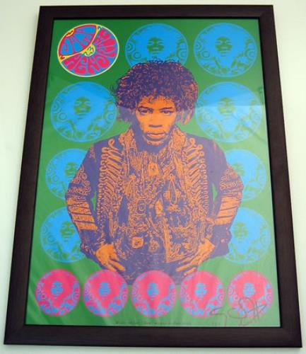 Jimi Hendrix Psychedelic Poster memorabilia UK HENMMPS370894