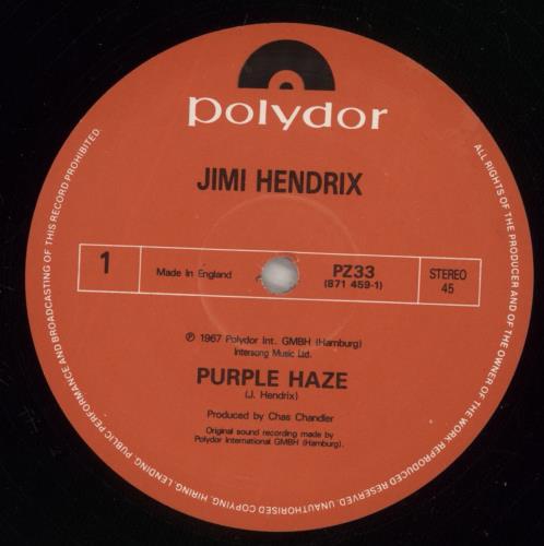 Jimi Hendrix Purple Haze - EX 12" vinyl single (12 inch record / Maxi-single) UK HEN12PU887094