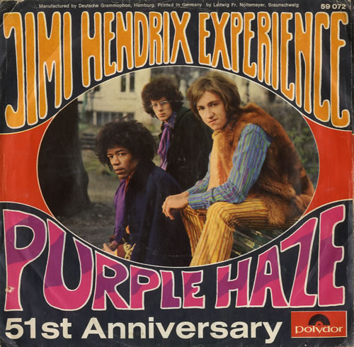 Jimi Hendrix Purple Haze 7" vinyl single (7 inch record / 45) German HEN07PU586293