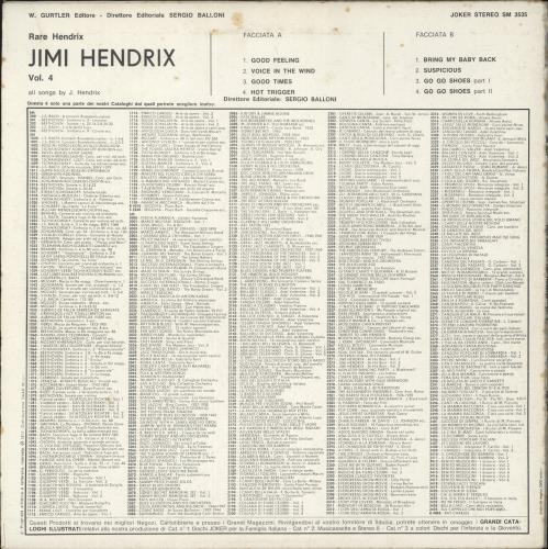 Jimi Hendrix Rare Hendrix vinyl LP album (LP record) Italian HENLPRA885561