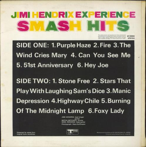 Jimi Hendrix Smash Hits vinyl LP album (LP record) UK HENLPSM440618